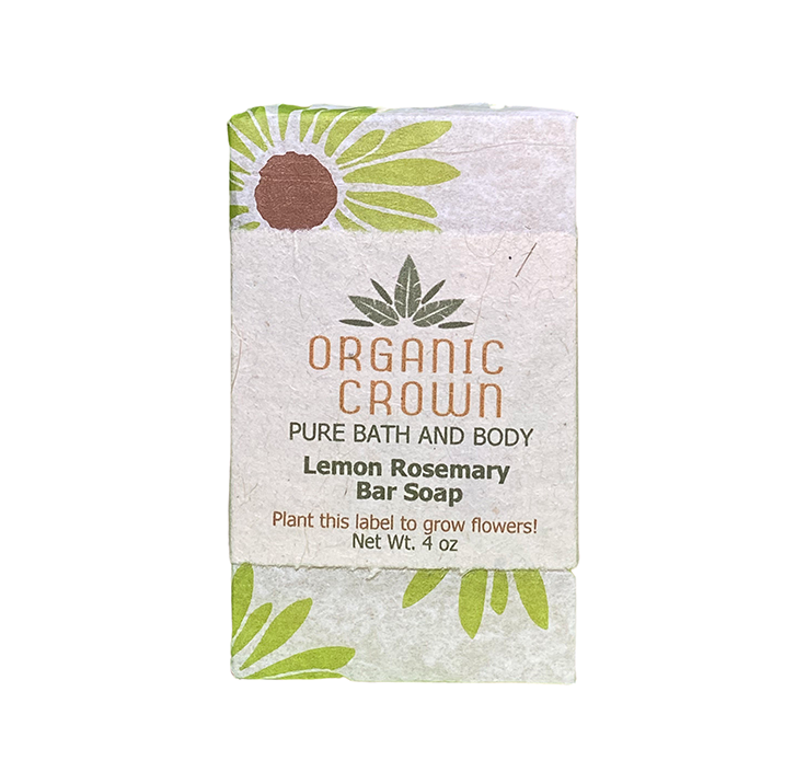 lemon rosemary soap with garden seeds