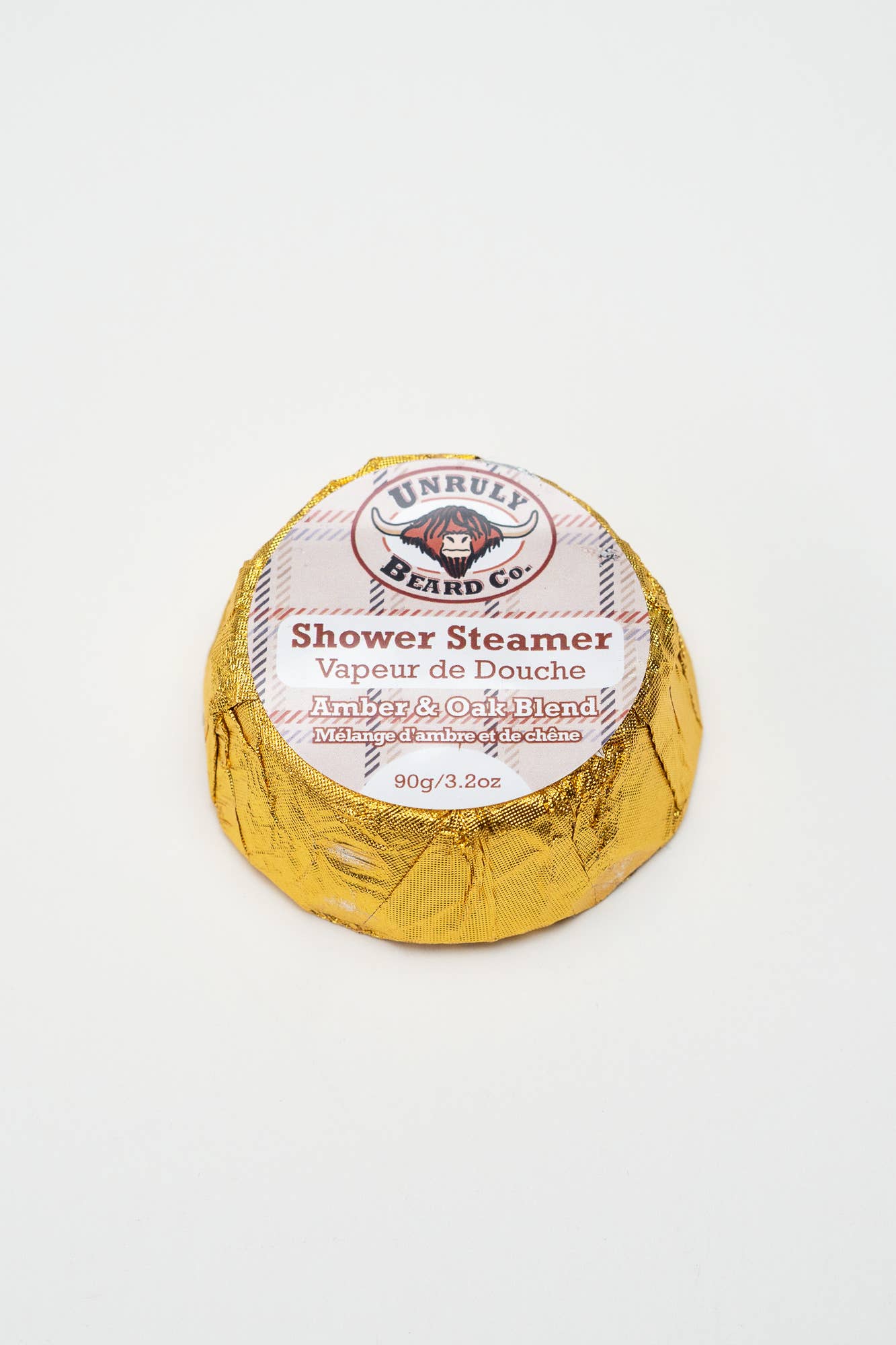 unruly beard shower steamer amber & oak blend