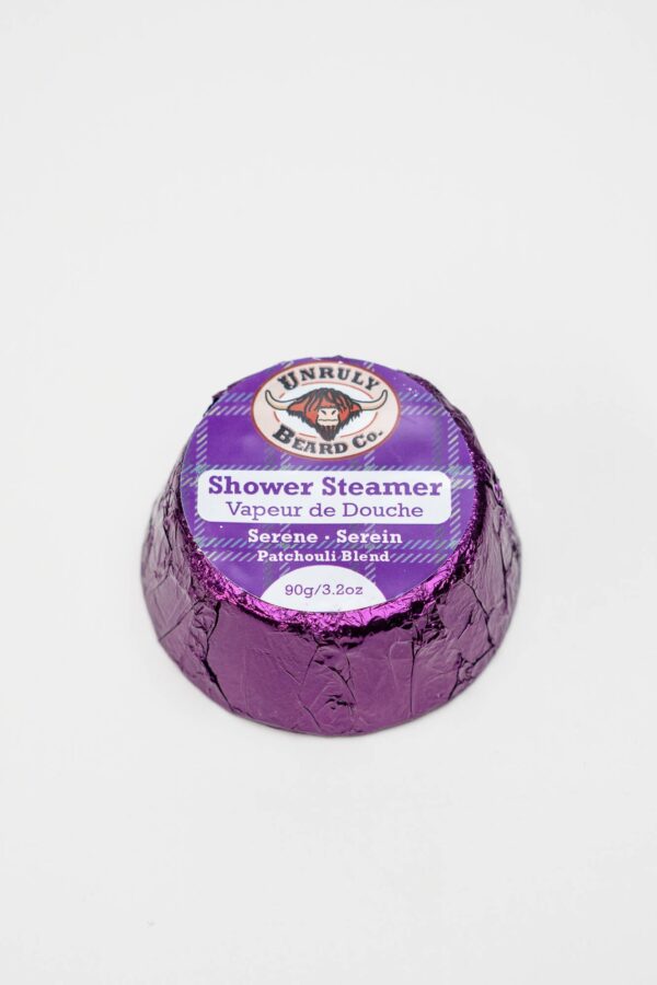 unruly beard shower steamer patchouli blend