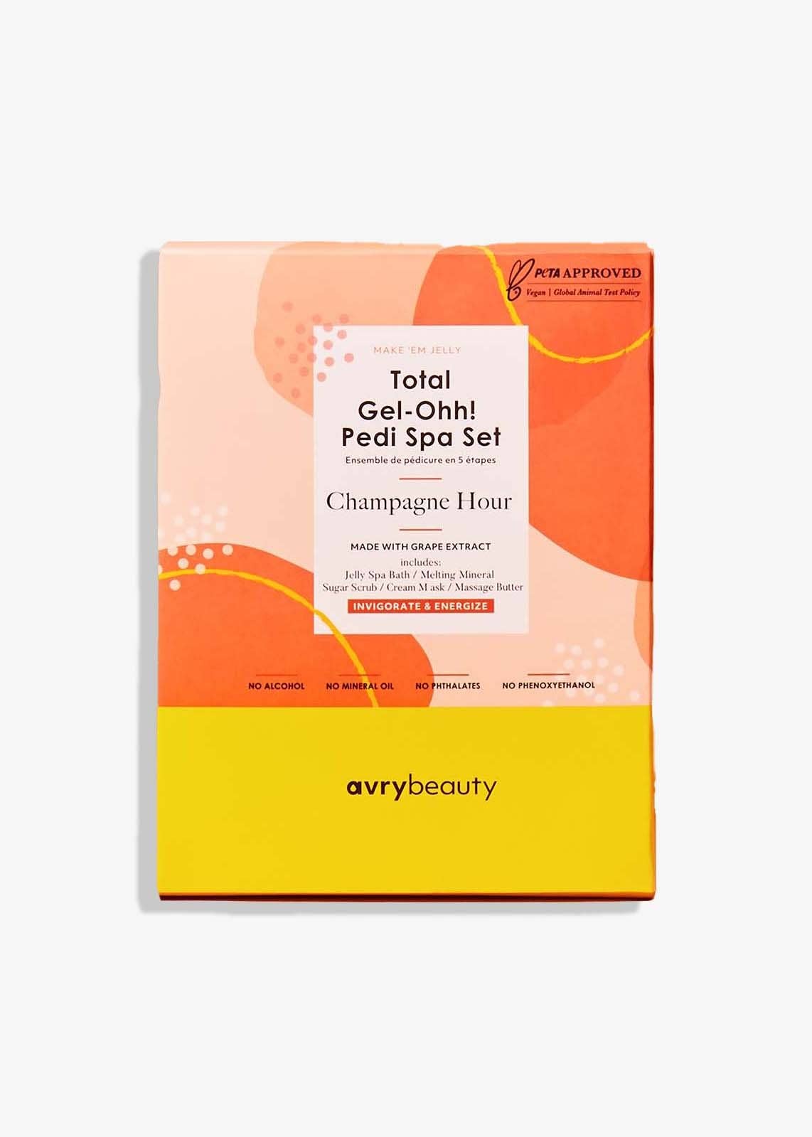 avry beauty champagne hour total gel ohh! pedi spa set