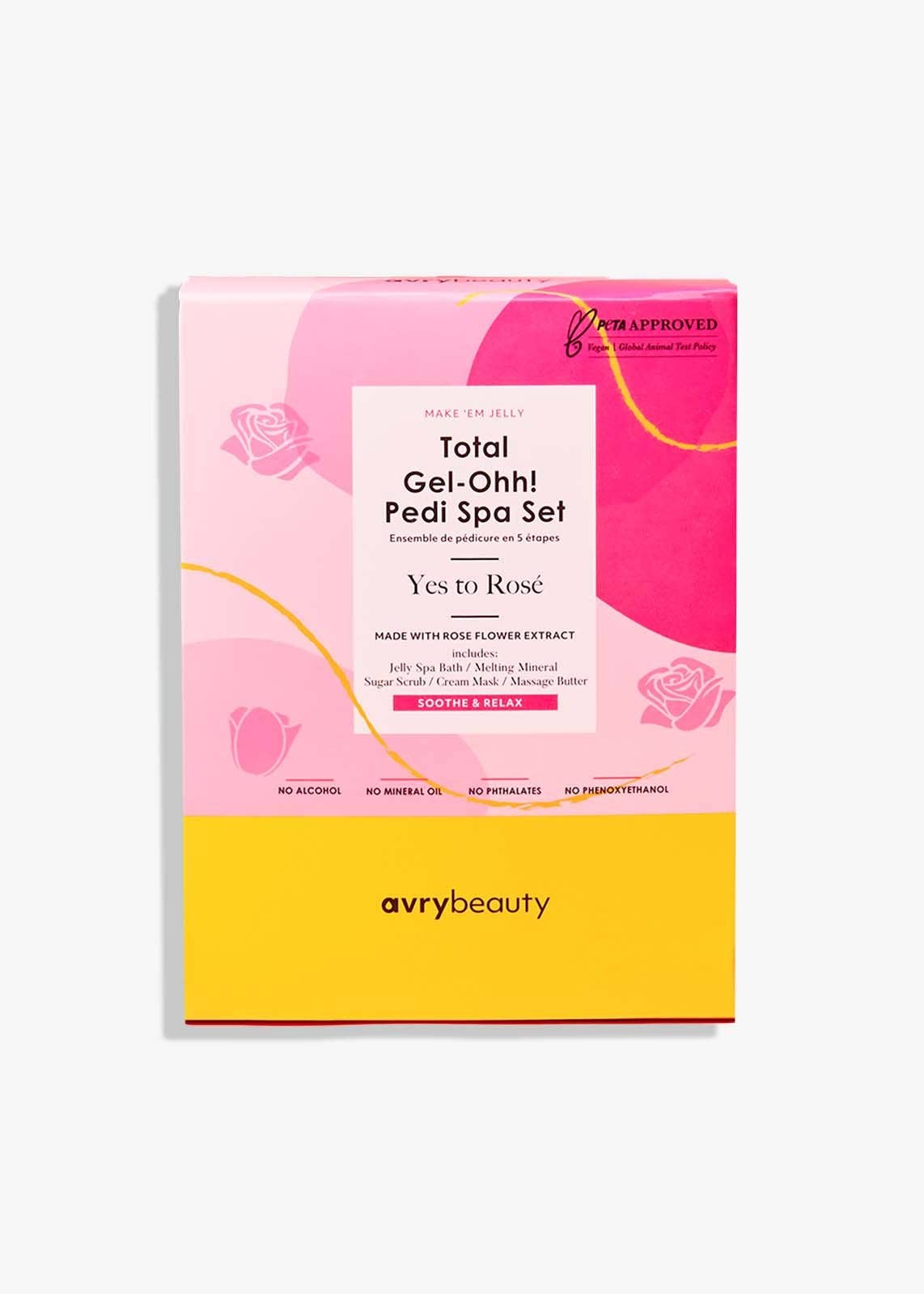 avry beauty yes to rosé total gel ohh! pedi spa set