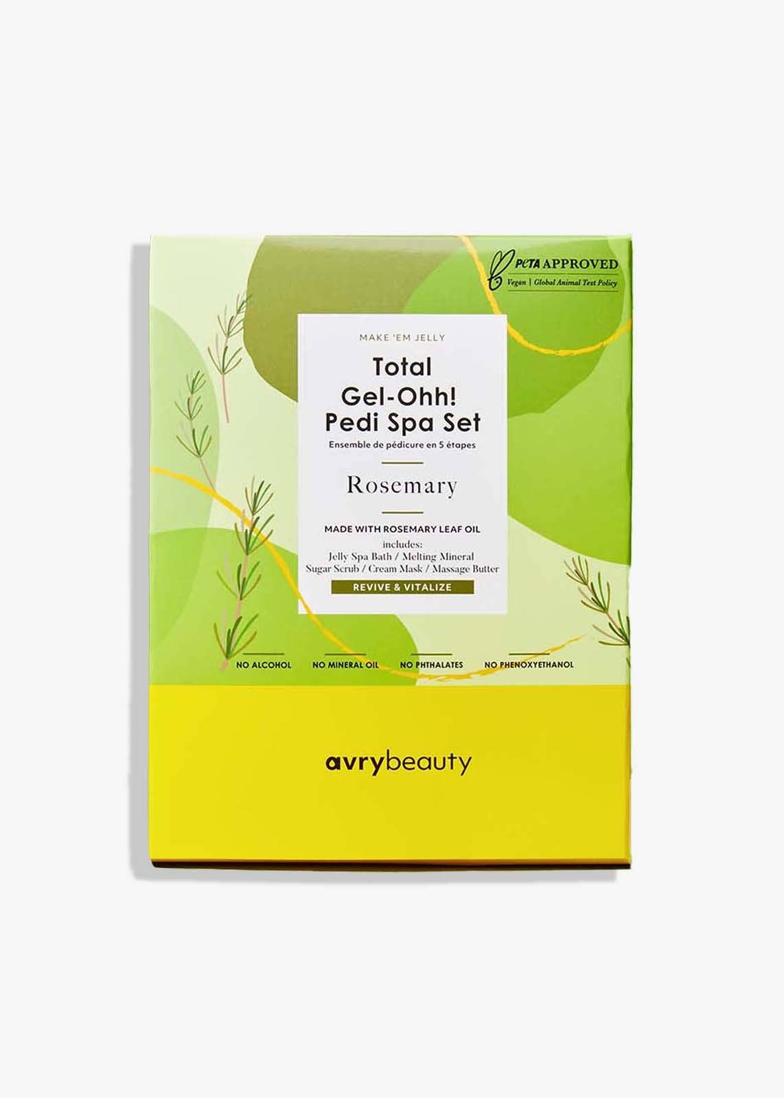 avry beauty rosemary total gel ohh! pedi spa set