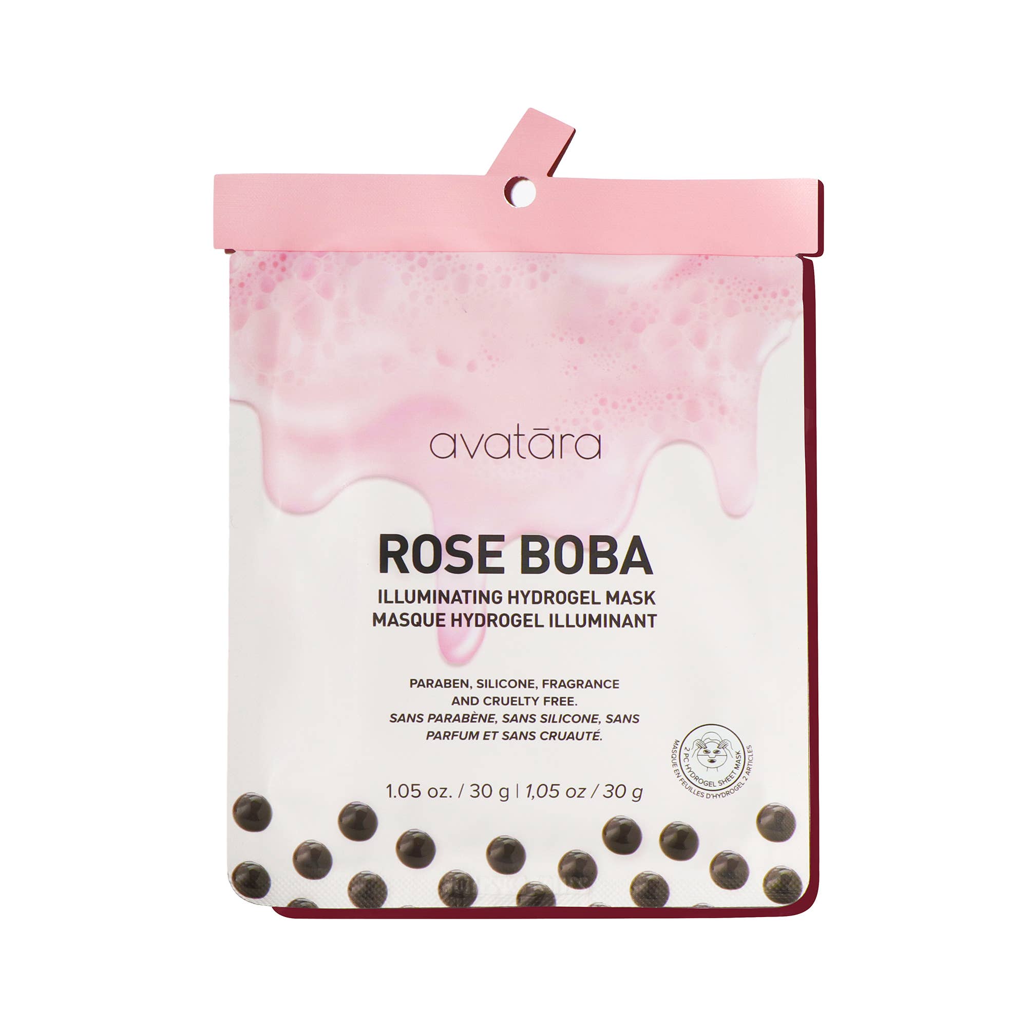 avatara rose boba illuminating hydrogel mask