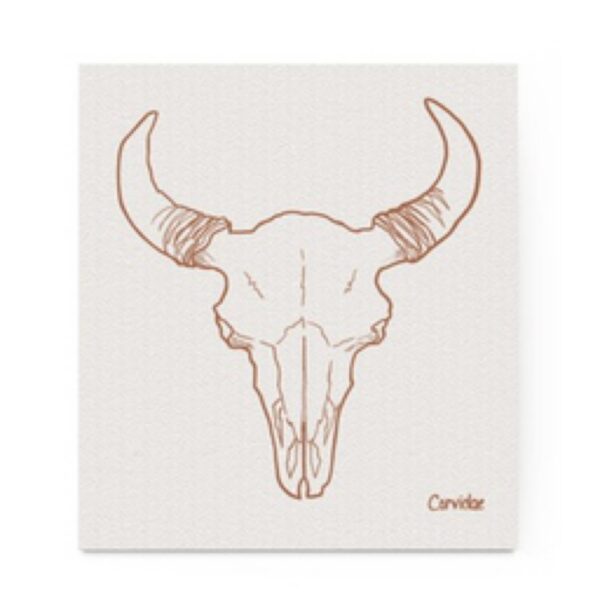 corvidae bison skull swedish sponge cloth