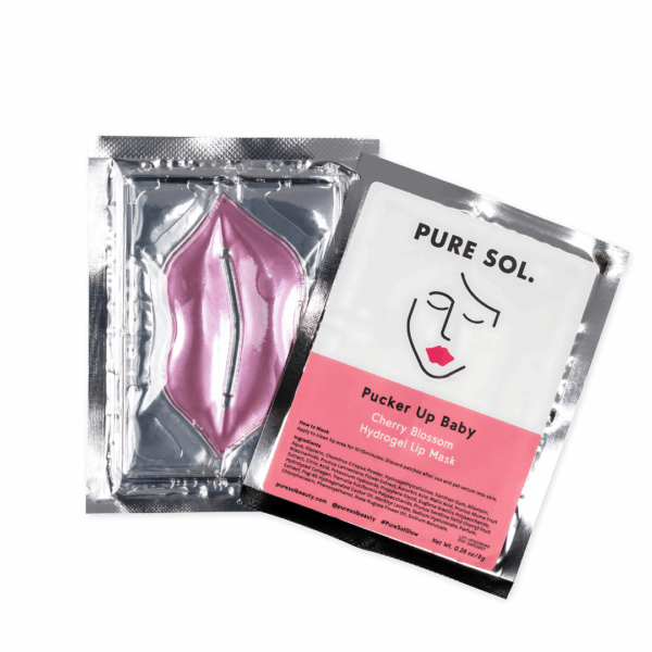 pure sol pucker up baby cherry blossom hydrogel lip mask 10 pack