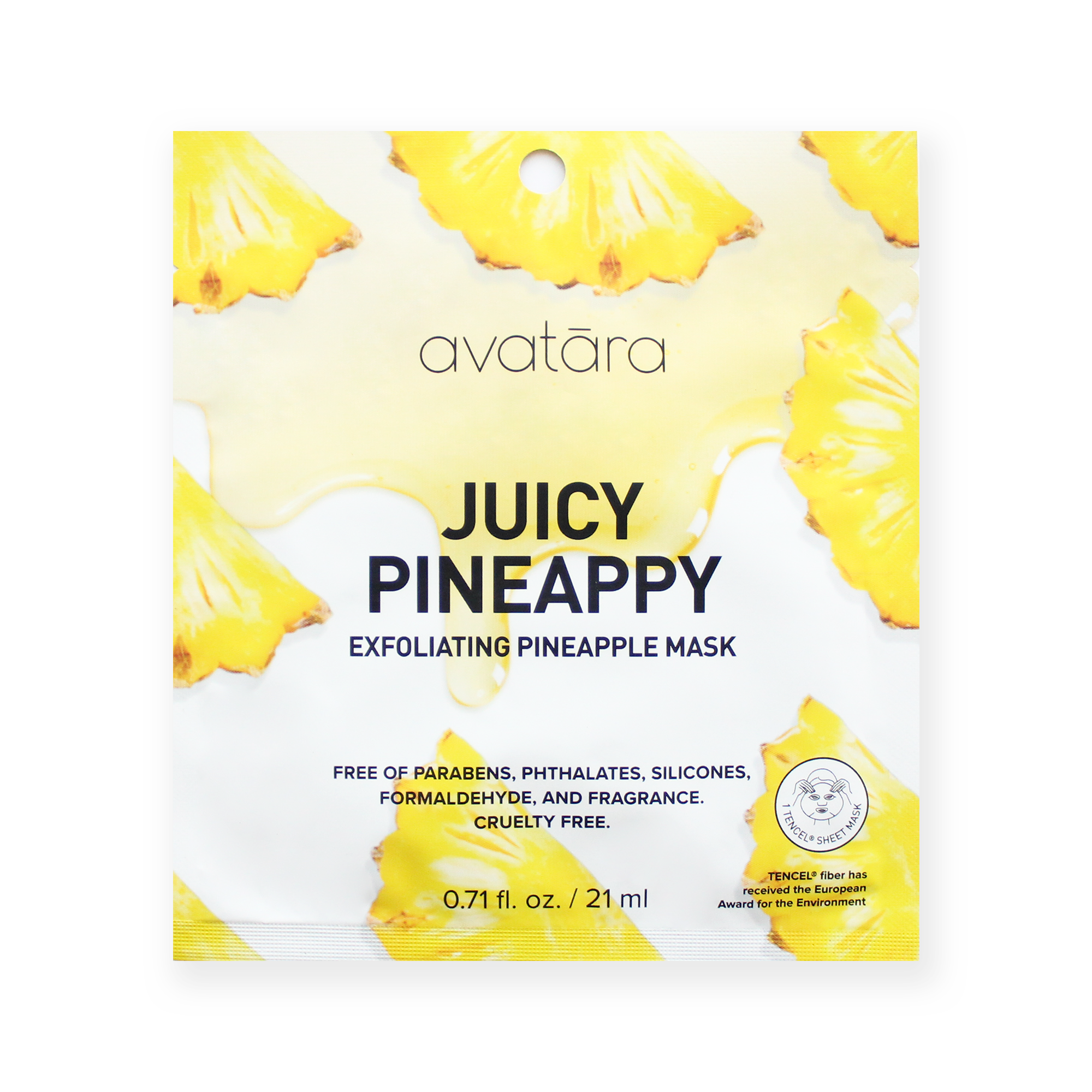 avatara juicy pineappy exfoliating pineapple sheet mask