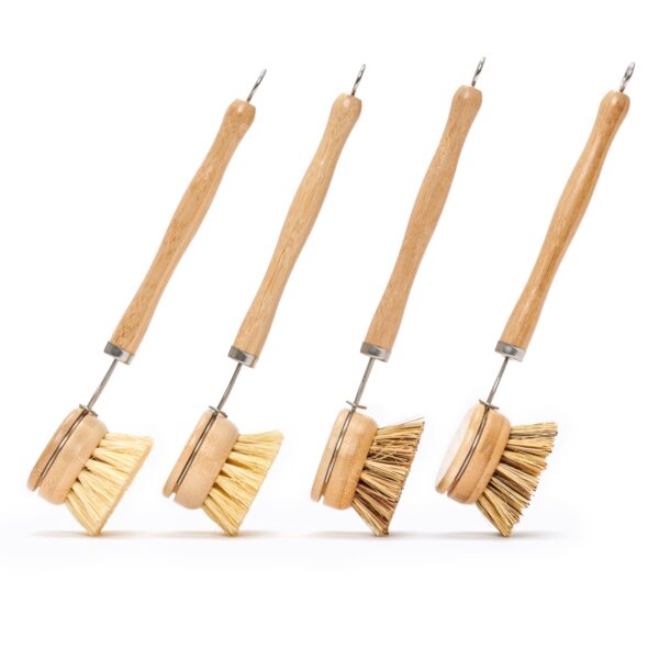 long handle wood & metal dish brush (plastic free)