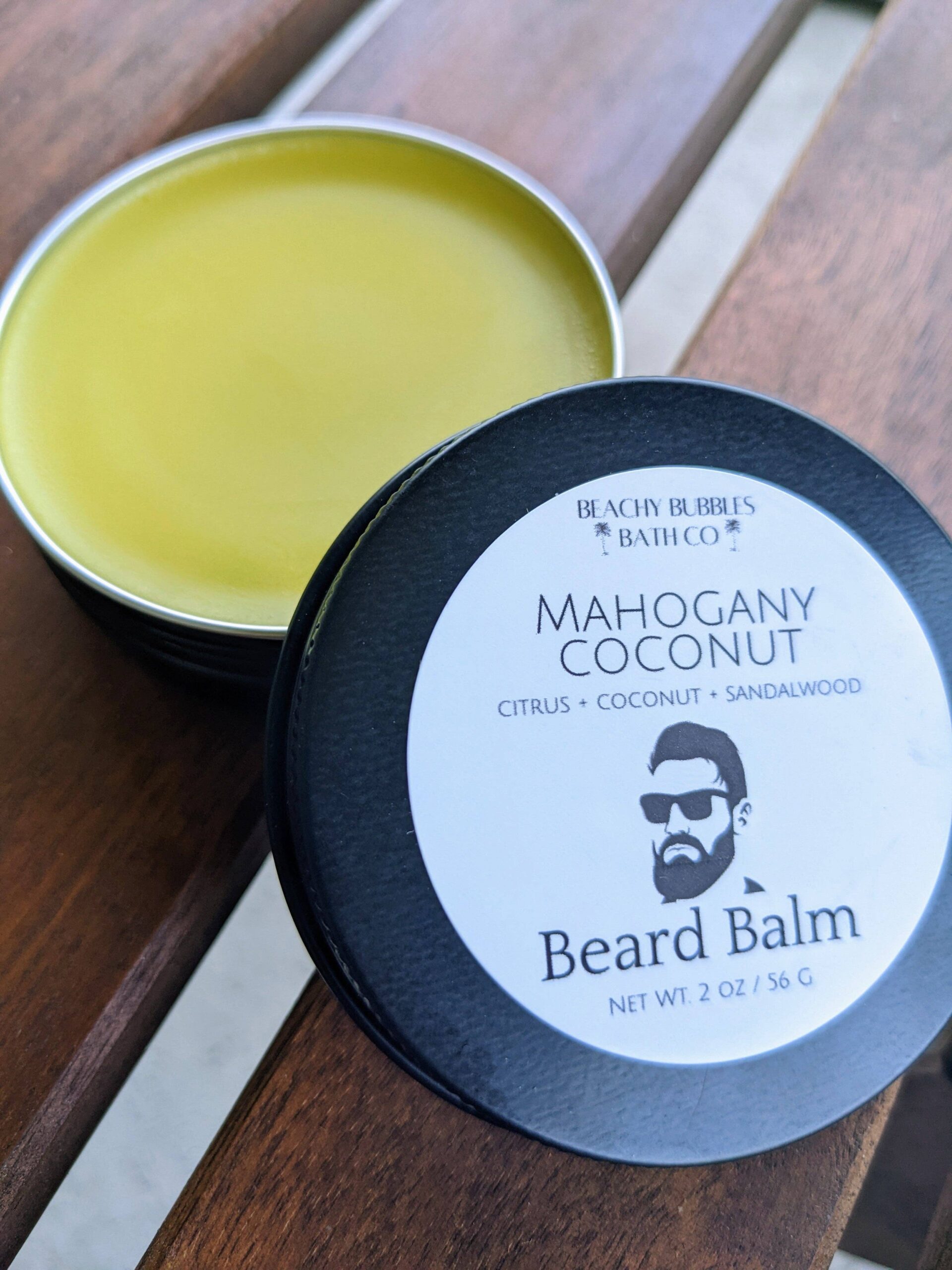 beachy bubbles mahogany coconut beard balm 2oz