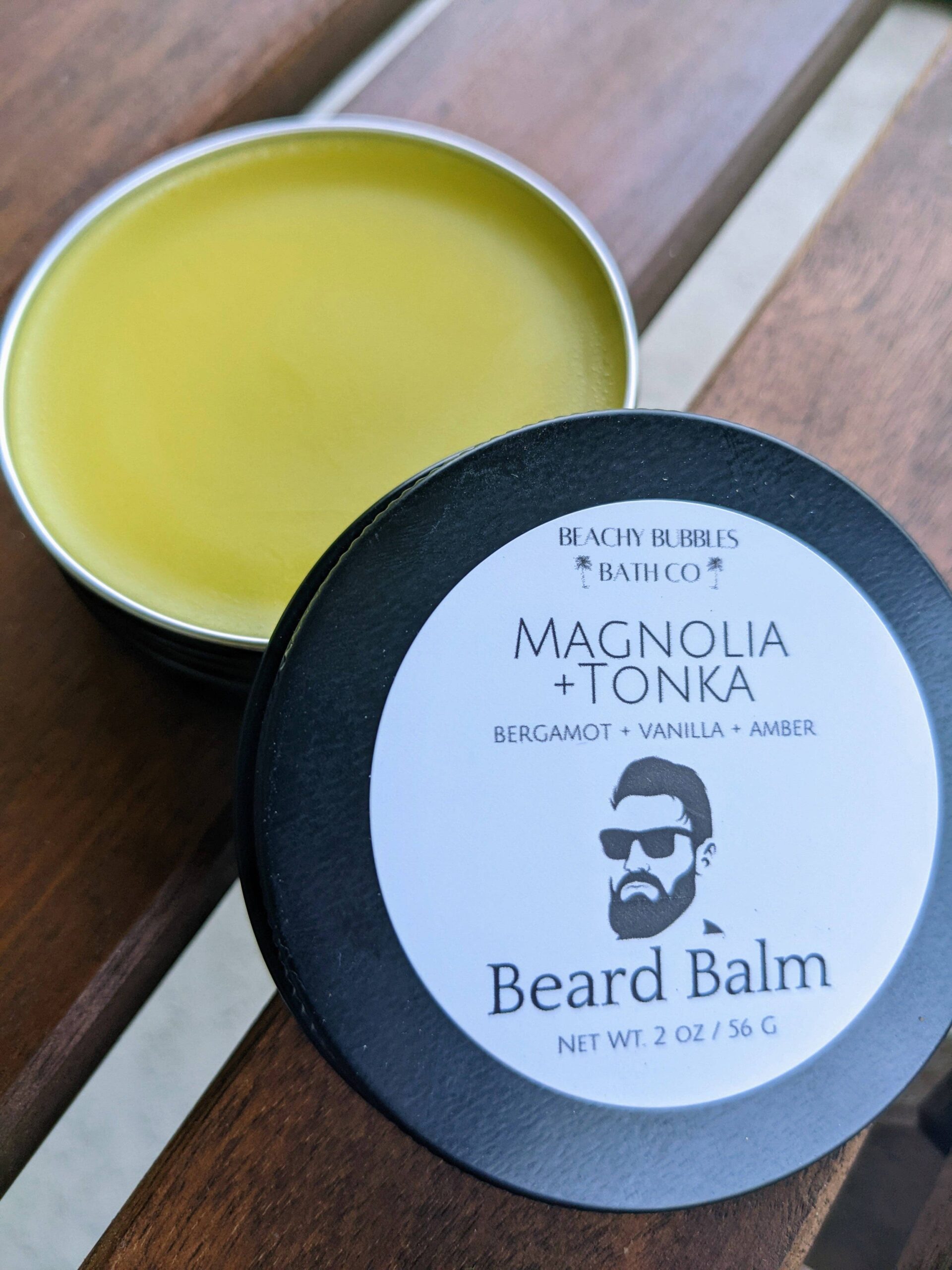 beachy bubbles magnolia + tonka beard balm 2oz