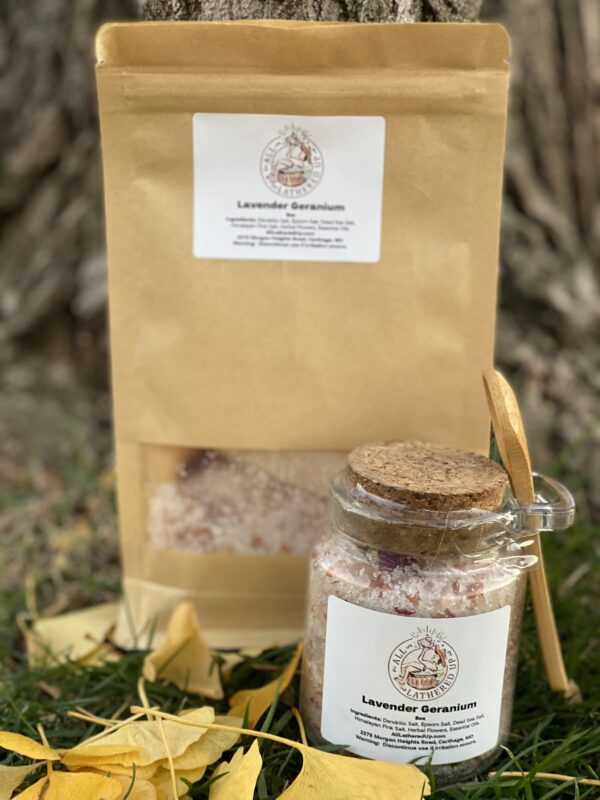 alu lavender geranium bath salt 8oz