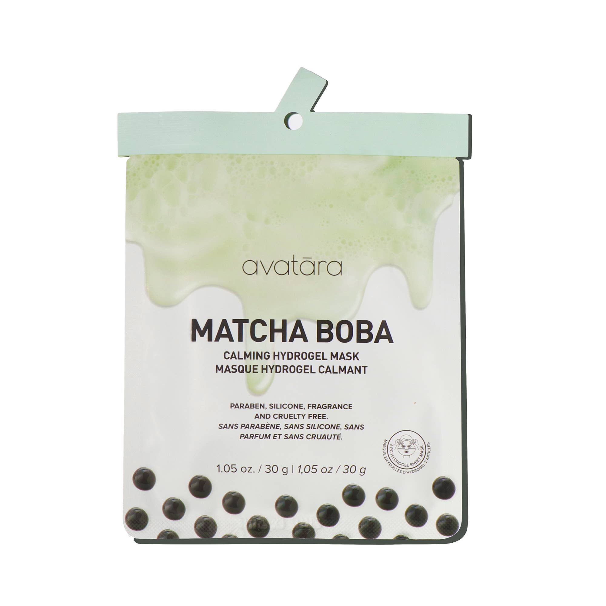 avatara matcha boba calming hydrogel mask