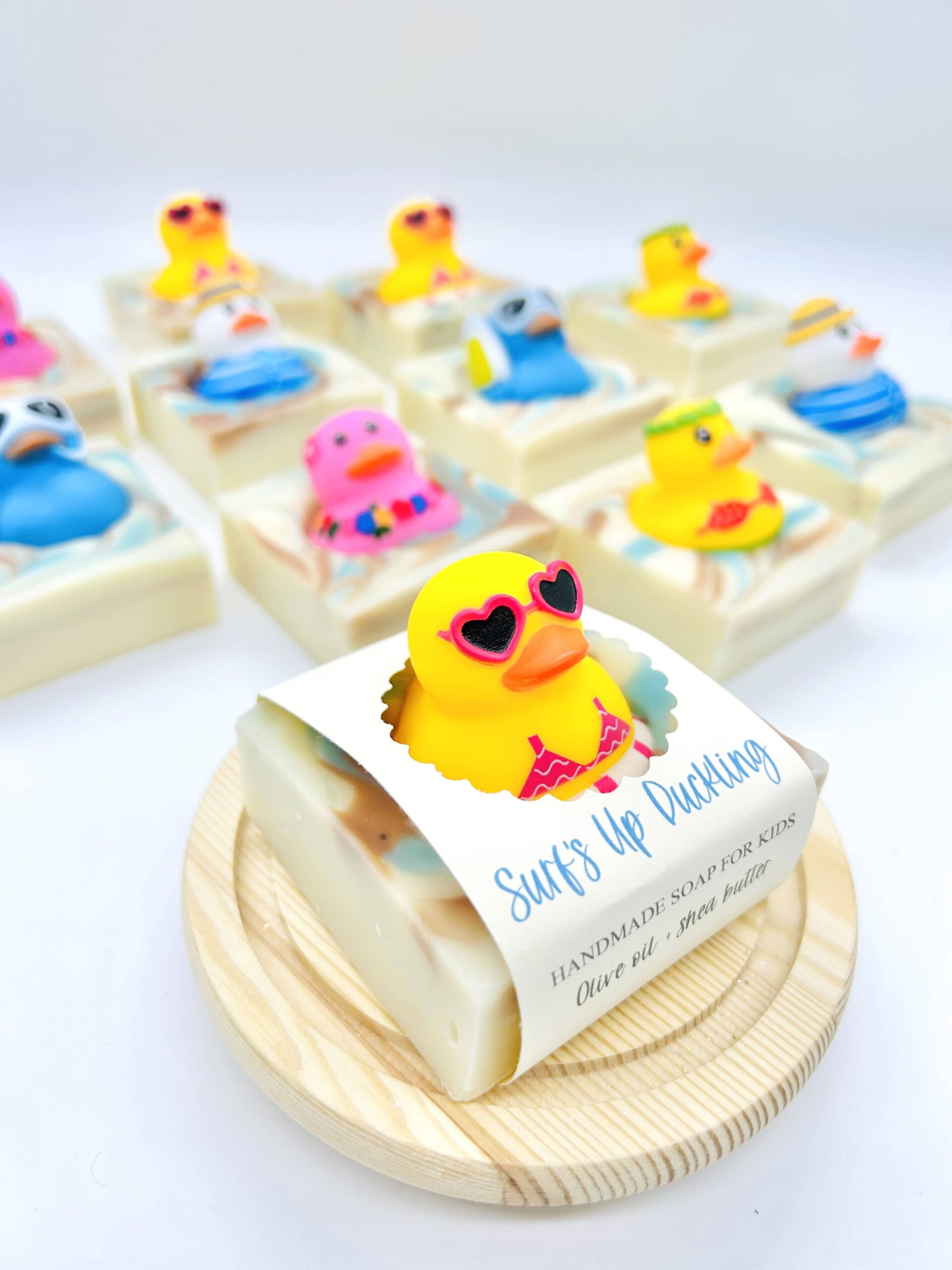 surf's up duckling handmade soap bar for kids: scented 4.2oz