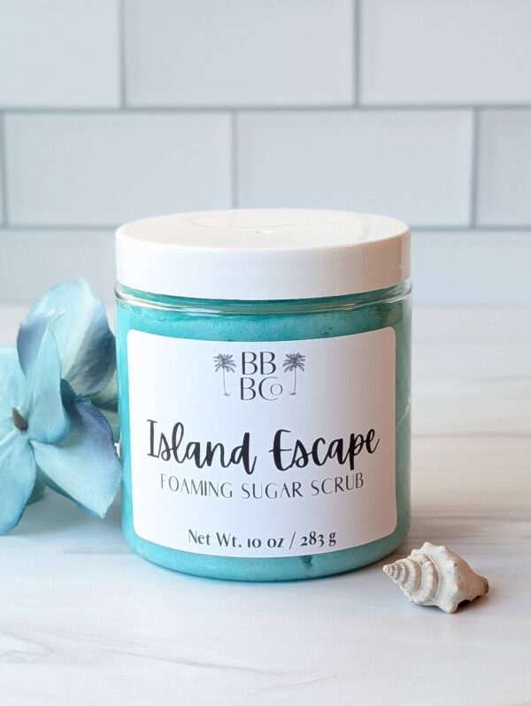 beachy bubbles island escape foaming sugar scrub 10oz