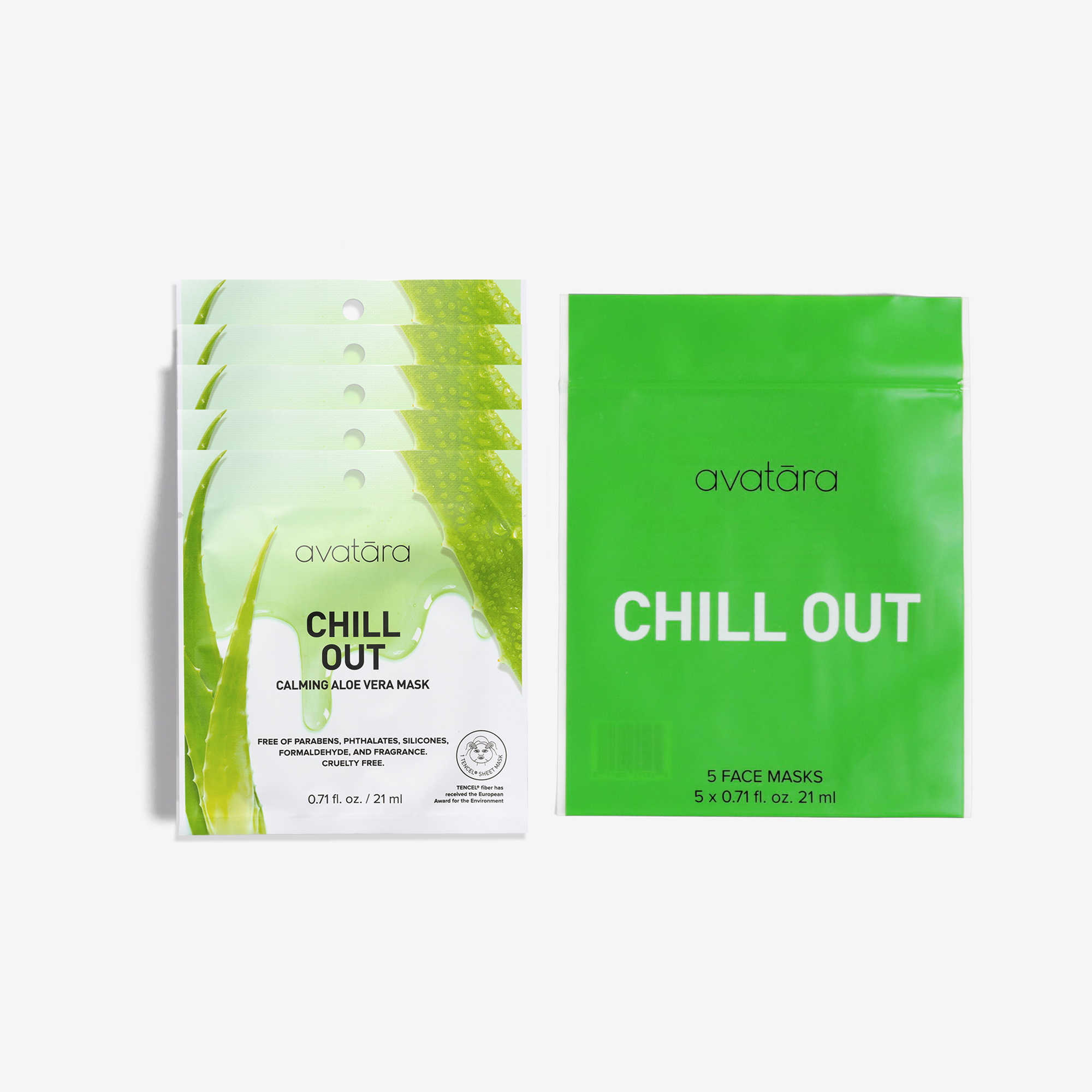avatara chill out calming sheet mask 5 pack