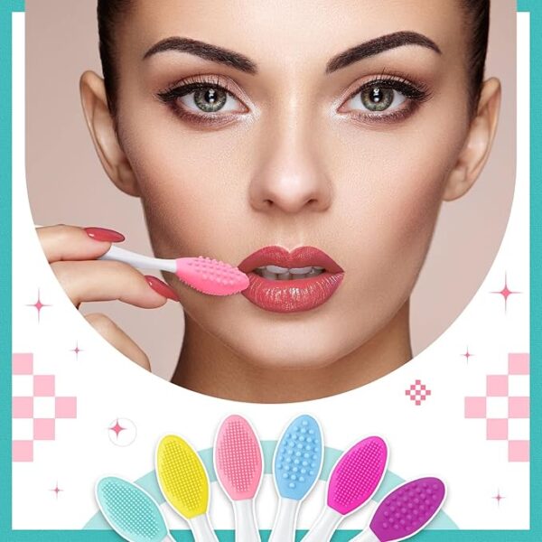 lip brush double sided silicone exfoliating colors vary