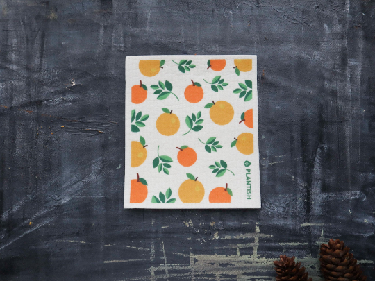 plantish orange swedish sponge cloth