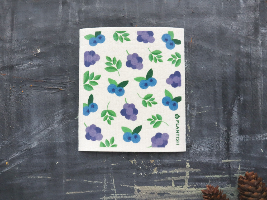 plantish blueberry swedish sponge cloth