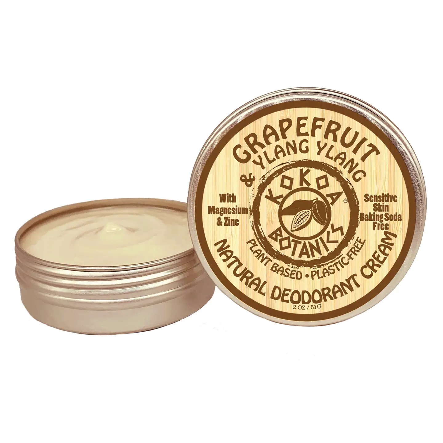 kokoa botanics grapefruit & ylang ylang natural deodorant cream 2oz