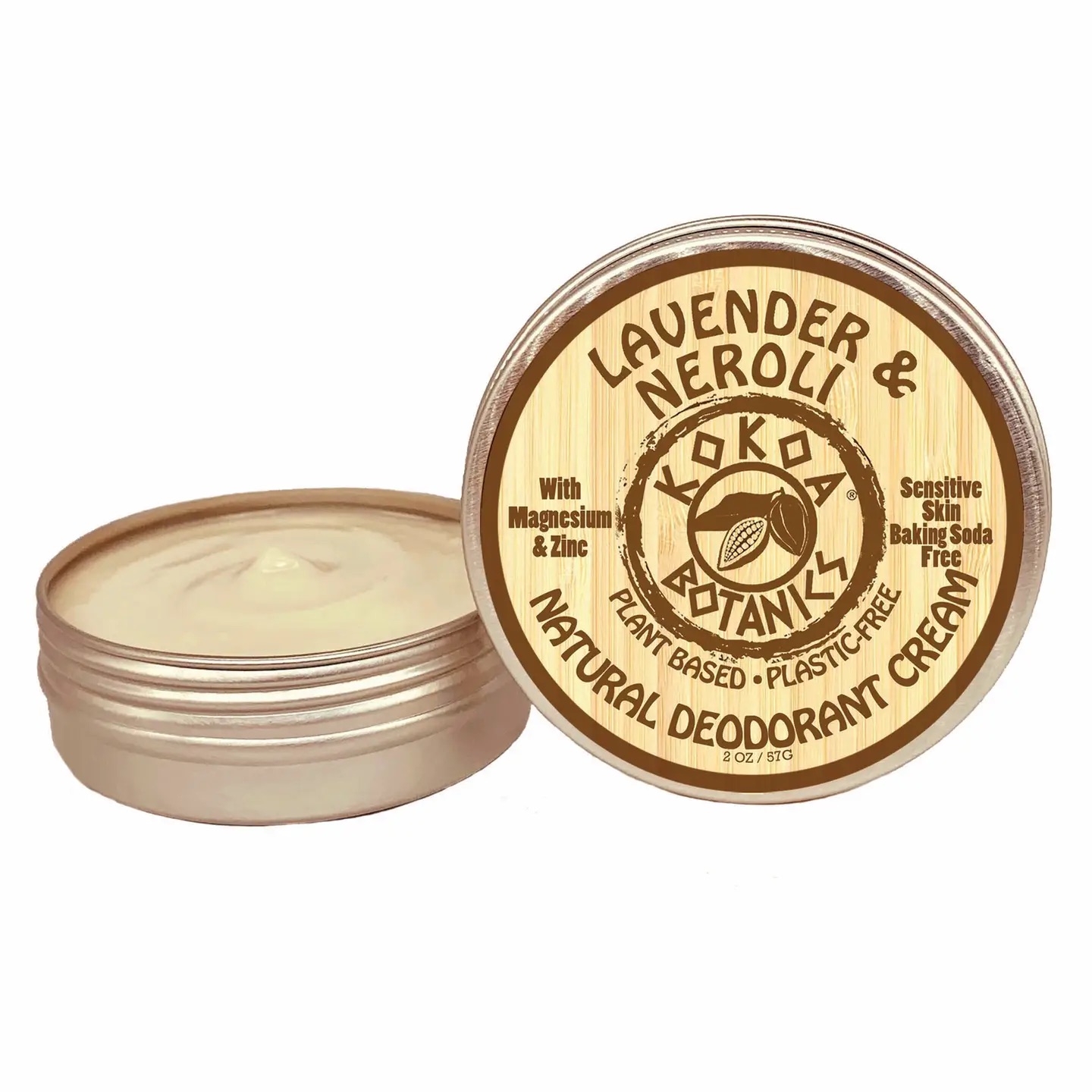 kokoa botanics woods lavender & neroli natural deodorant cream 2oz