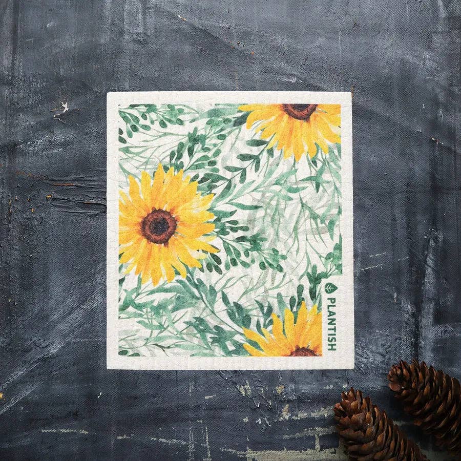 plantish sunflower swedish sponge cloth