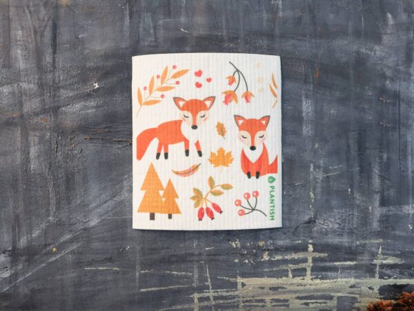 plantish foxes swedish sponge cloth
