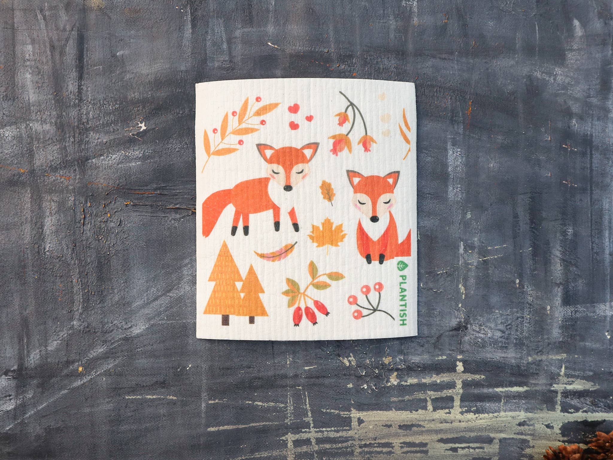 plantish foxes swedish sponge cloth