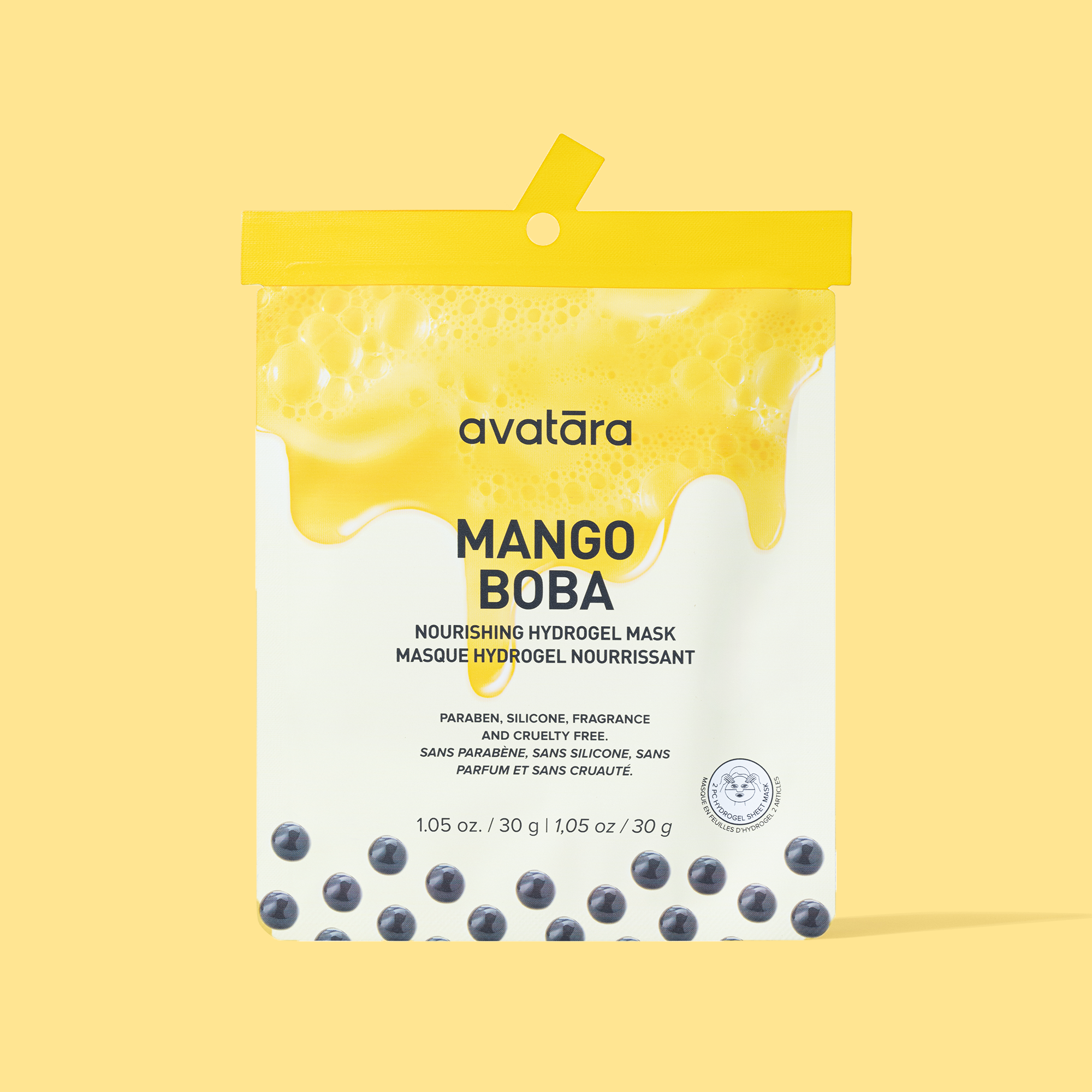 avatara mango boba nourishing hydrogel mask